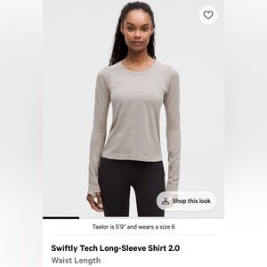 Lululemon Women's Long Sleeve Swiftly Tech Waist Length Top